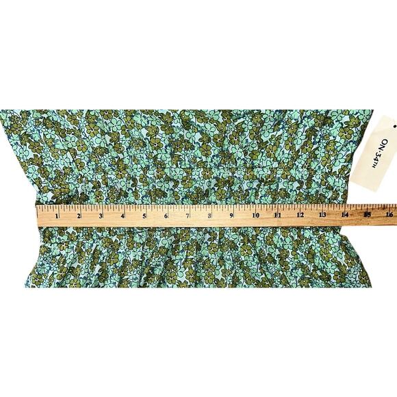 NWT On 34th Printed Cotton Summer Mint Green Mini Dress Medium - Picture 4 of 8